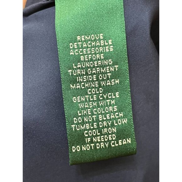 Lauren Ralph Lauren M Blue Jacket Poly Zip-Up Safari Military Utility Workwear - Picture 7 of 13